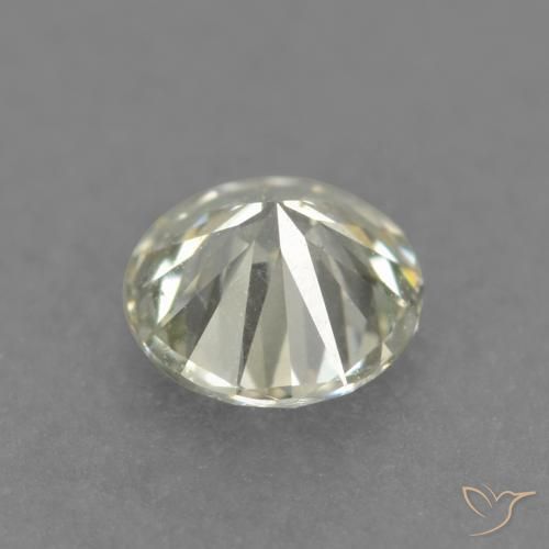 Diamante Amarillo pálido natural de 0.18 ct, Redondo, VS