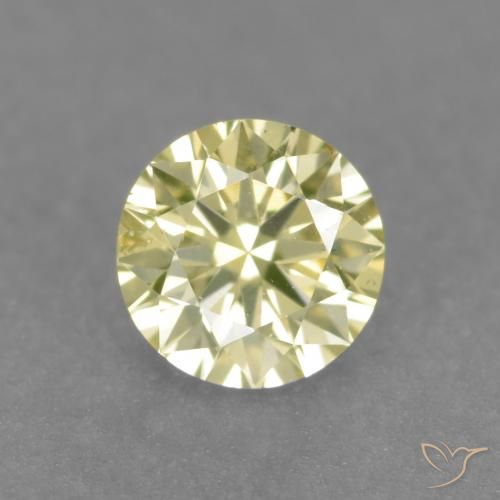 0.17ct Natural Amarillo claro medio Diamante, Redondo, VS