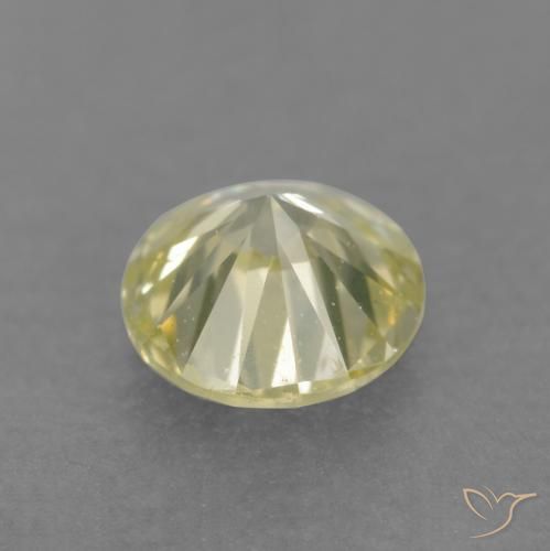 Diamante Amarillo claro medio natural de 0.17 ct, Redondo, VS