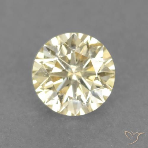 0.18ct Natural Amarillo claro Diamante, Redondo, VS