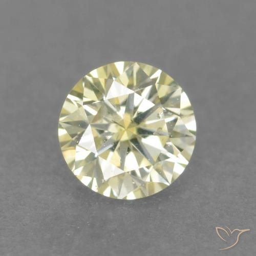 Diamante amarillo natural de 0,18 ct, corte redondo, VS