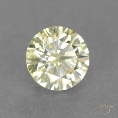 Diamante amarillo natural de 0,18 ct, corte redondo, VS