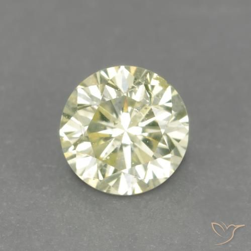 Diamante amarillo natural de 0,15 ct, corte redondo, VS