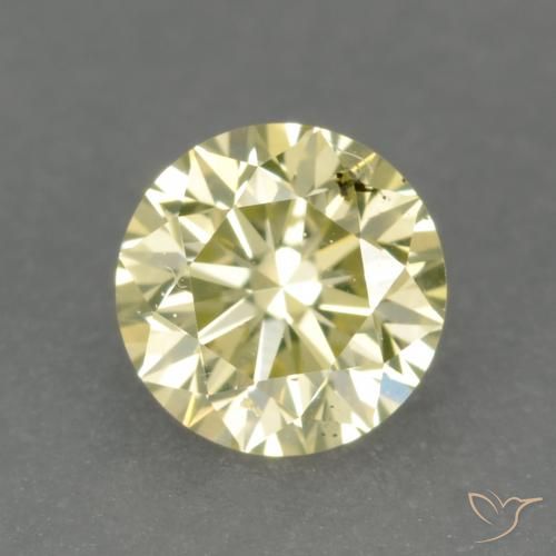 0.22ct Natural Amarillo limón Diamante, Redondo, VS