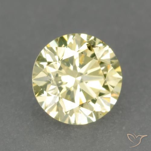 Diamante Amarillo limón natural de 0.22 ct, Redondo, VS