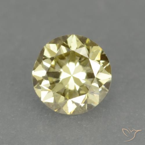 0.15ct Natural Amarillo dorado Diamante, Redondo, VS-SI