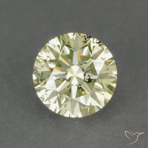 0.17ct Natural Amarillo claro medio Diamante, Redondo, VS-SI
