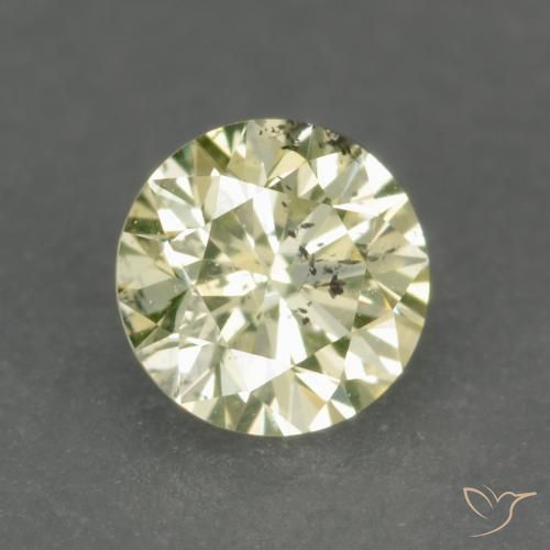 Diamante Amarillo claro medio natural de 0.17 ct, Redondo, VS-SI