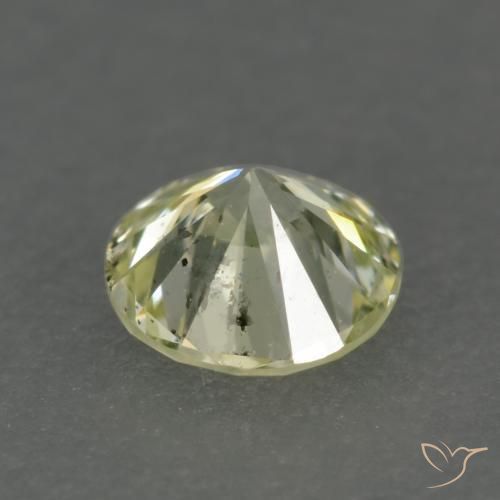 Diamante Amarillo claro medio natural de 0.17 ct, Redondo, VS-SI