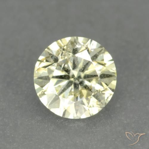 0.17ct Natural Amarillo limón Diamante, Redondo, VS-SI
