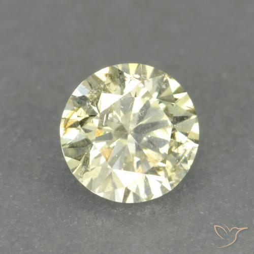 Diamante Amarillo limón natural de 0.17 ct, Redondo, VS-SI