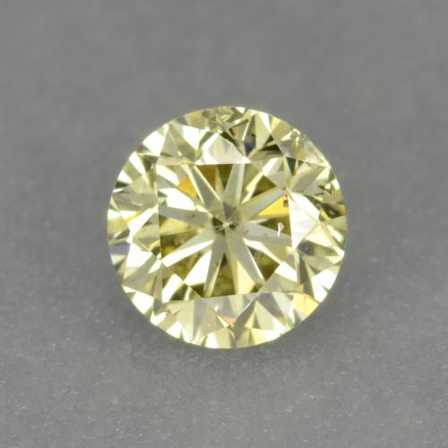 Diamante amarillo natural de 0,18 ct, corte redondo, VS-SI