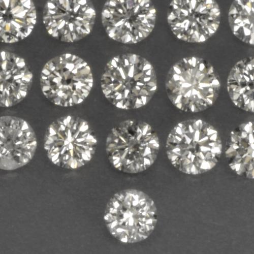 Gemas de diamante blanco natural de 0,10 ct, corte redondo, VS