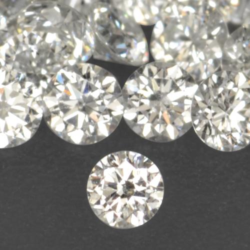 Gemas de Diamante Blanco cálido natural de 0.04 ct, Corte Redondo, VS-SI
