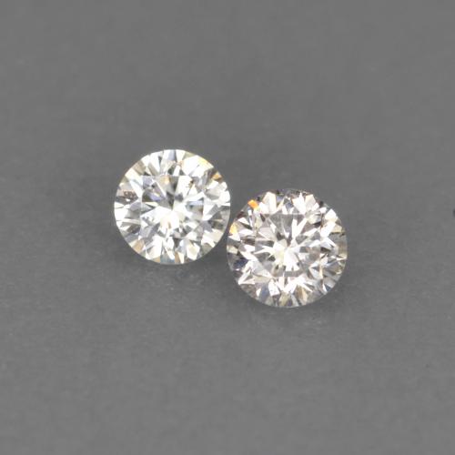 Gemas de Diamante Blanco cálido natural de 0.03 ct, Corte Redondo, VVS-VS