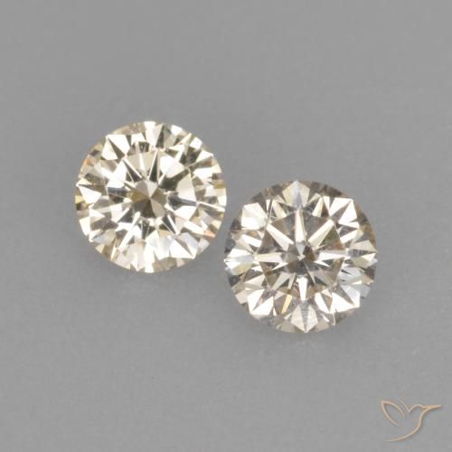 0.26ctw Natural Champán Diamante, Redondo, VVS-VS