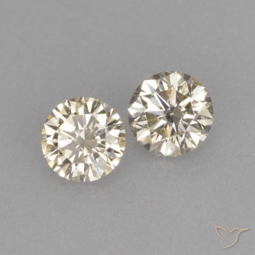Gemas de Diamante Champán natural de 0.26 ct, Redondo, VVS-VS