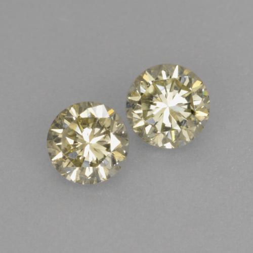 Gemas de diamante dorado natural de 0,41 ct, corte redondo, VS
