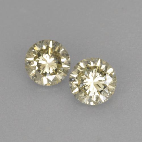 Gemas de diamante dorado natural de 0,41 ct, corte redondo, VS