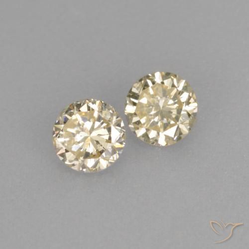 Gemas de diamante dorado natural de 0,31 ct, corte redondo, VVS-VS