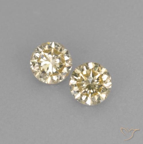 Gemas de diamante dorado natural de 0,31 ct, corte redondo, VVS-VS