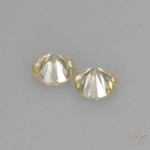 Gemas de diamante dorado natural de 0,31 ct, corte redondo, VVS-VS