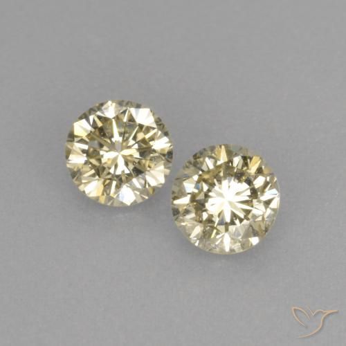 0.37ctw Natural Champán Diamante, Redondo, VVS-VS