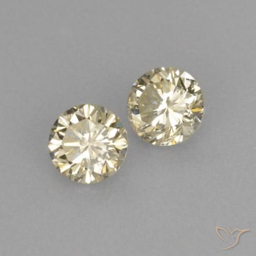 Gemas de Diamante Champán natural de 0.37 ct, Redondo, VVS-VS