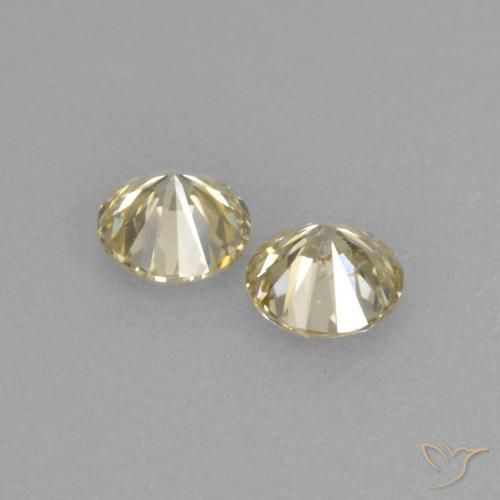 Gemas de Diamante Champán natural de 0.37 ct, Redondo, VVS-VS