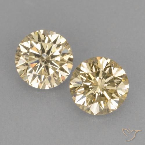 0.51ctw Natural Marrón-dorado muy claro Diamante, Redondo, VS