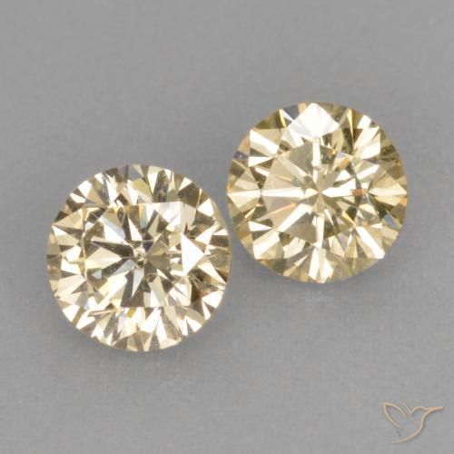 Gemas de Diamante Marrón-dorado muy claro natural de 0.51 ct, Redondo, VS