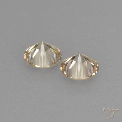 Gemas de Diamante Marrón dorado natural de 0.22 ct, Redondo, VVS-VS