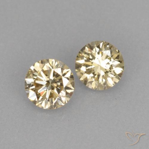 Gemas de Diamante Coñac natural de 0.46 ct, Redondo, VS