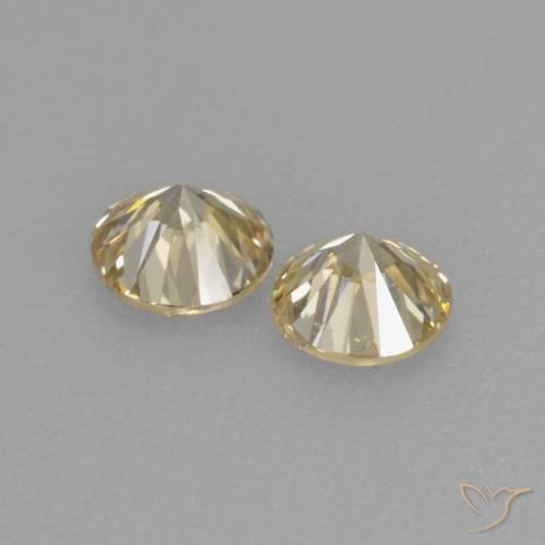Gemas de Diamante Coñac natural de 0.46 ct, Redondo, VS