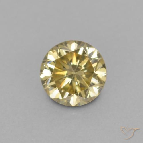 0.14ct Natural champaña Diamante, Redondo, VVS-VS