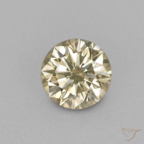 0.14ct Natural Champán Diamante, Redondo, VVS-VS
