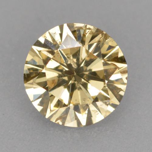 Diamante dorado natural de 0,41 ct, corte redondo, SI