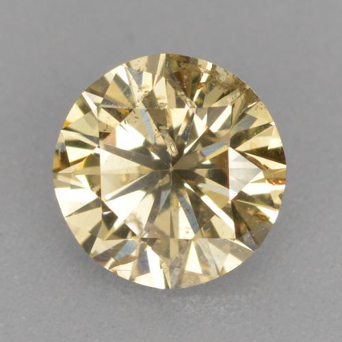 Diamante dorado natural de 0,41 ct, corte redondo, SI