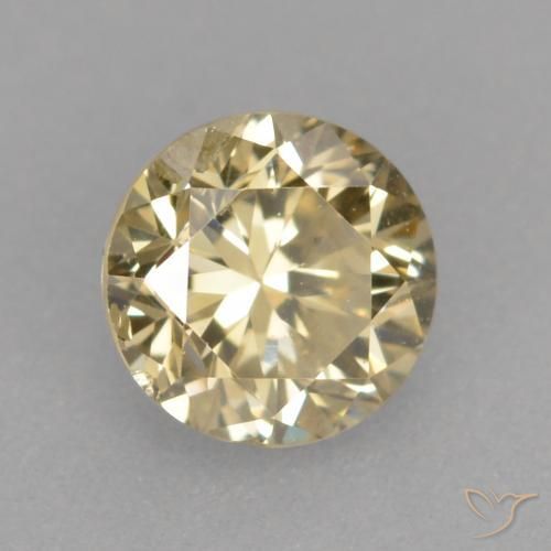 Diamante Champán natural de 0.36 ct, Redondo, VS-SI