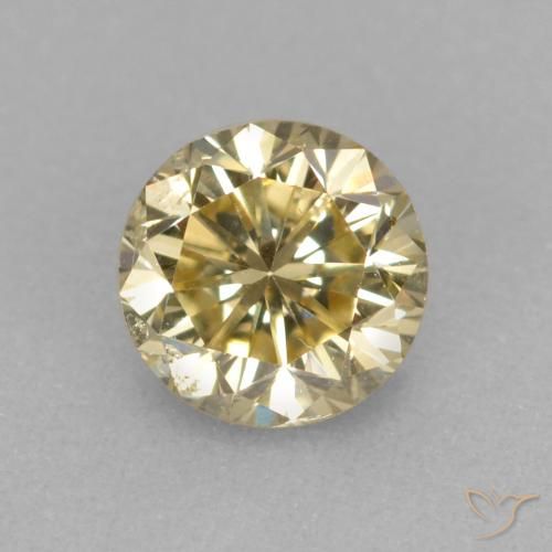 0.26ct Natural Champán Diamante, Redondo, VS