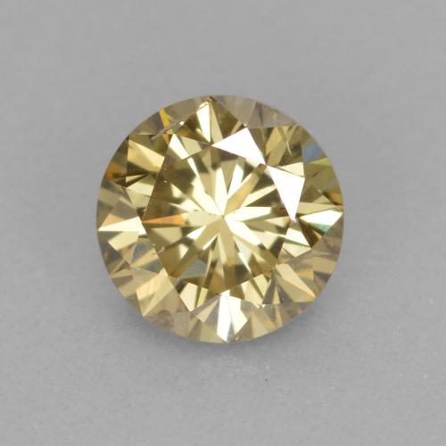 Diamante dorado natural de 0,31 ct, corte redondo, VS
