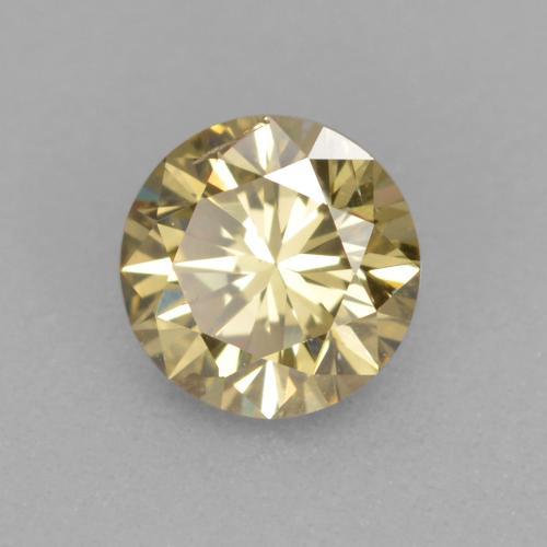 Diamante dorado natural de 0,31 ct, corte redondo, VS