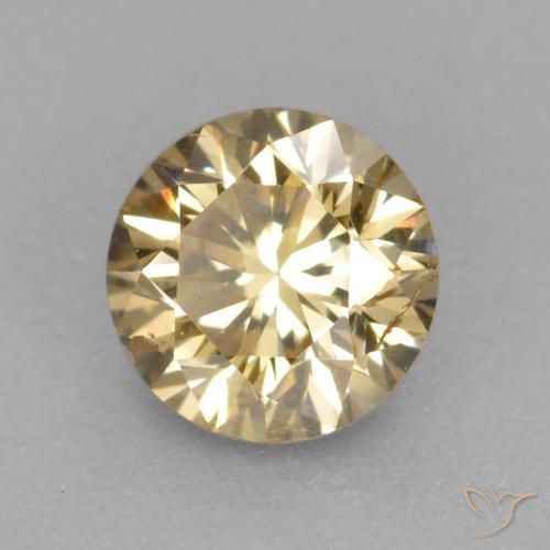 Diamante champaña natural de 0.25 ct, Redondo, VS