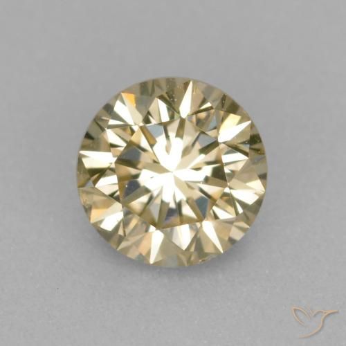 0.36ct Natural Champán Diamante, Redondo, VS