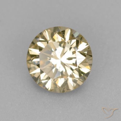 Diamante Champán natural de 0.36 ct, Redondo, VS