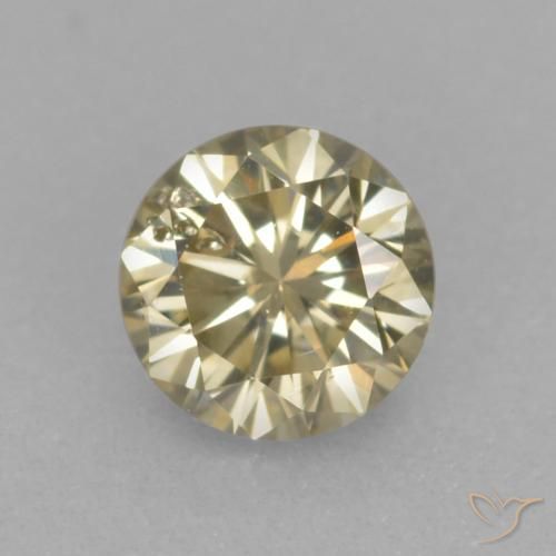 0.20ct Natural Champán Diamante, Redondo, VS