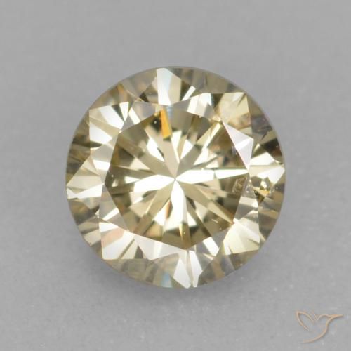 0.17ct Natural Champán Diamante, Redondo, VS