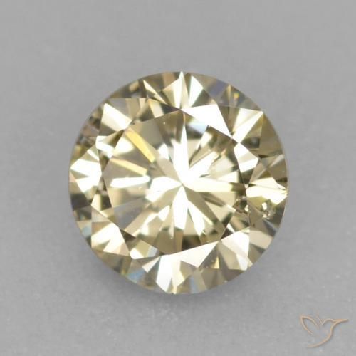 Diamante Champán natural de 0.17 ct, Redondo, VS