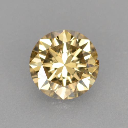 Diamante dorado natural de 0,22 ct, corte redondo, VS-SI