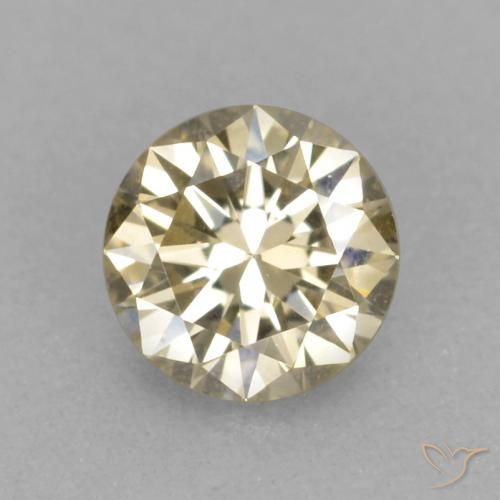 0.14ct Natural Coñac Diamante, Redondo, VVS-VS